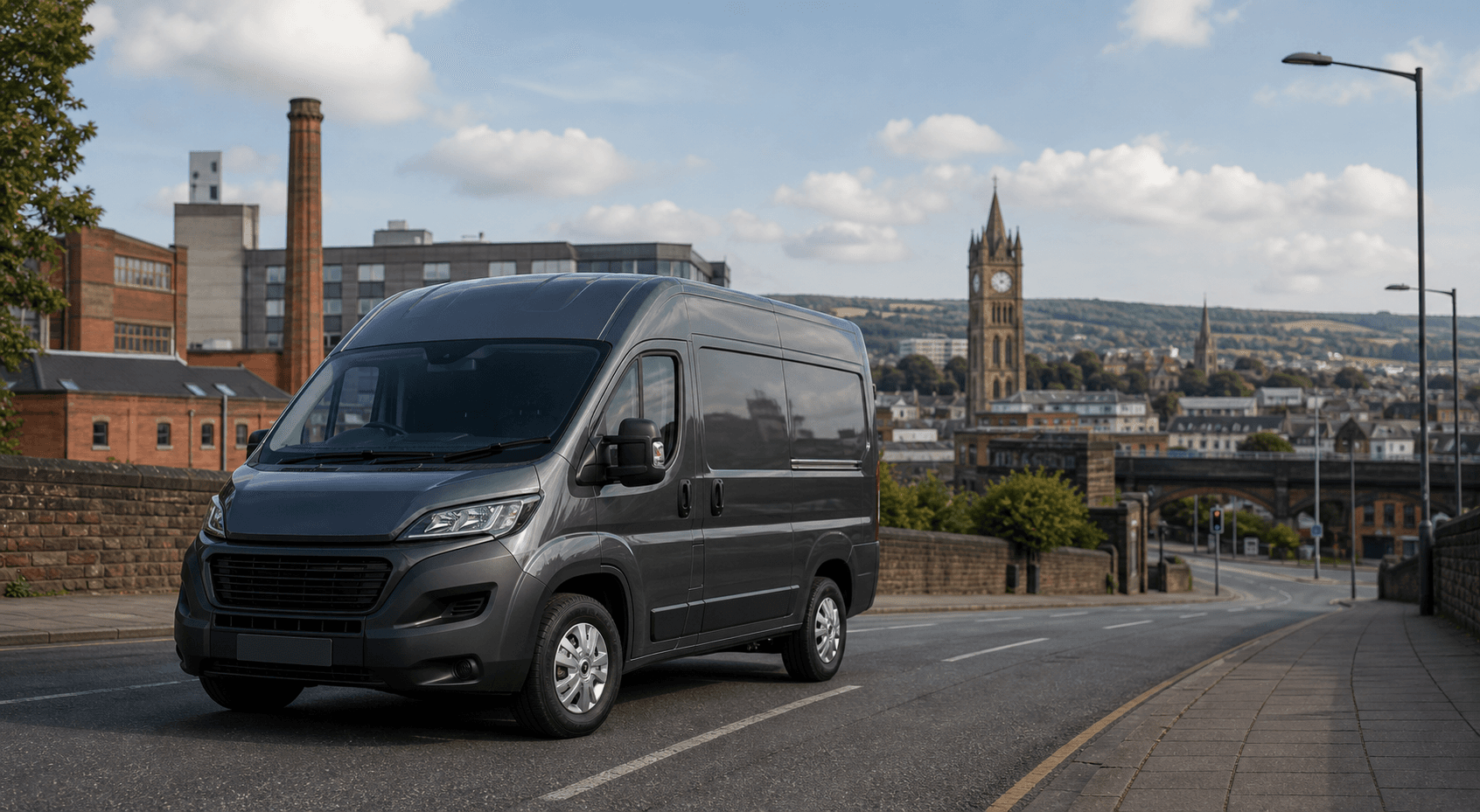 Compact hire car ready for practical travel around Failsworth